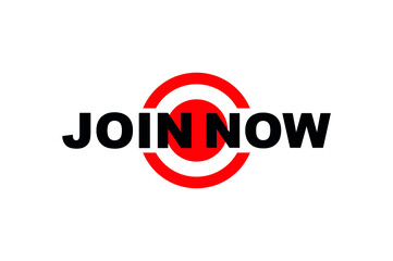 join now sign on white background	