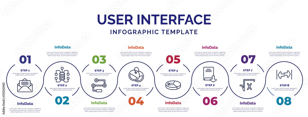 Poster infographic template with icons and 8 options or steps. infographic for user interface concept. incl