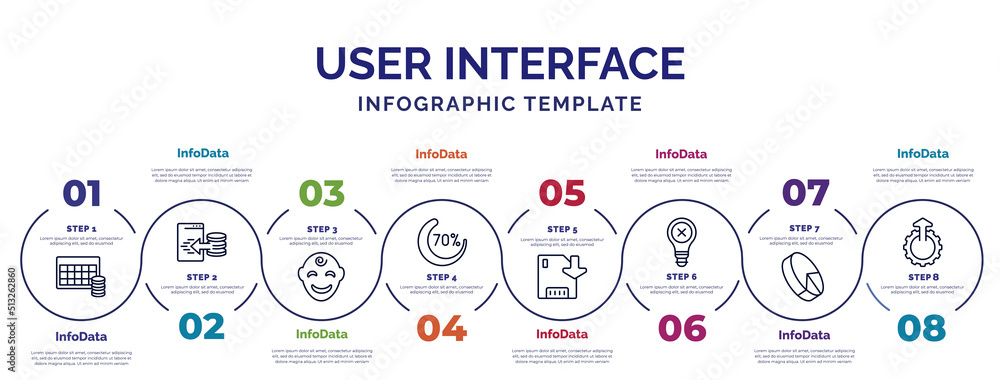 Poster infographic template with icons and 8 options or steps. infographic for user interface concept. incl