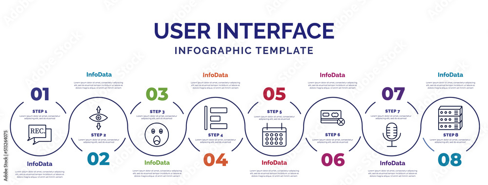 Poster infographic template with icons and 8 options or steps. infographic for user interface concept. incl