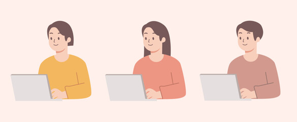 People working with computer illustration