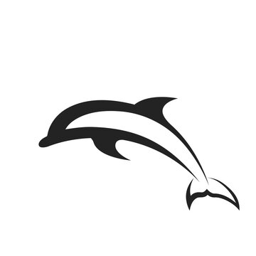 dolphin sketch icon. sea and ocean animal symbol