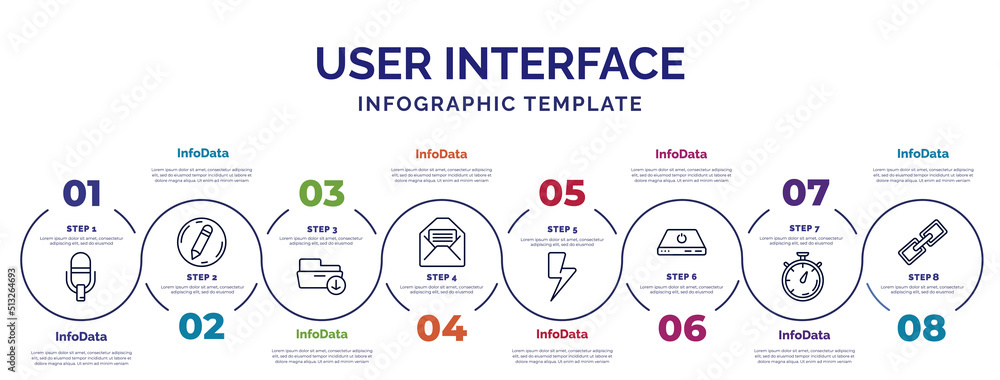 Poster infographic template with icons and 8 options or steps. infographic for user interface concept. incl