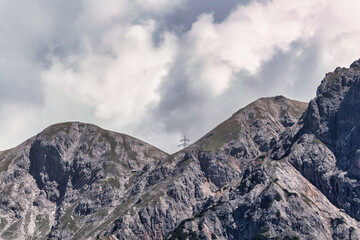 Beautiful summer landscape with dramatic clouds in the sky over impressive mountains - Hochkönig Austria