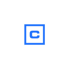 abc letter on blue square logo