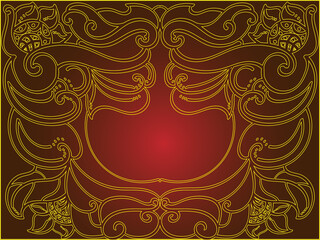 Beautiful line art floral luxury frame