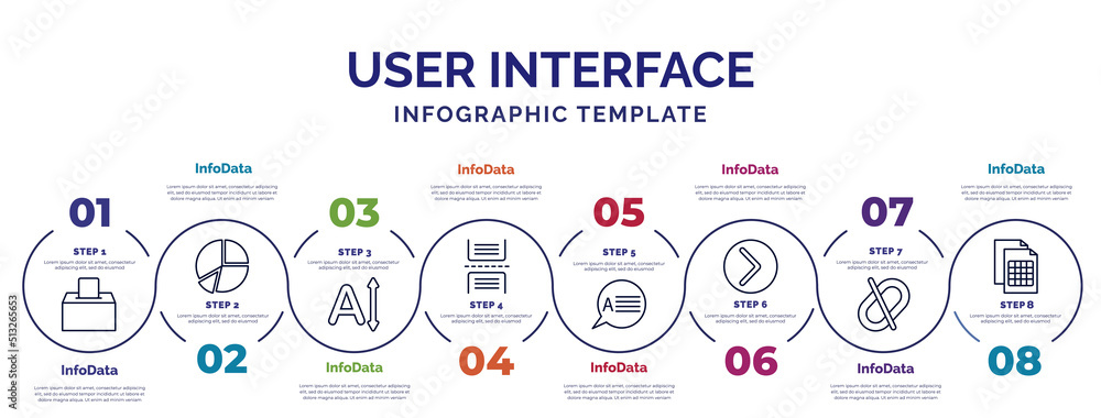 Poster infographic template with icons and 8 options or steps. infographic for user interface concept. incl