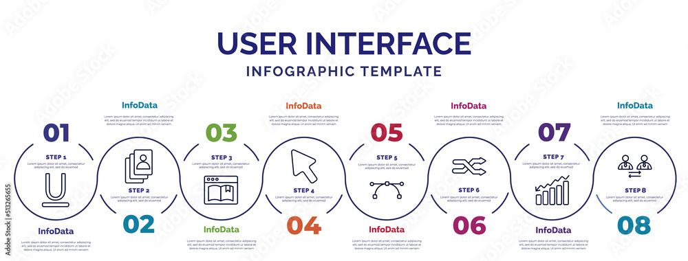 Poster infographic template with icons and 8 options or steps. infographic for user interface concept. incl