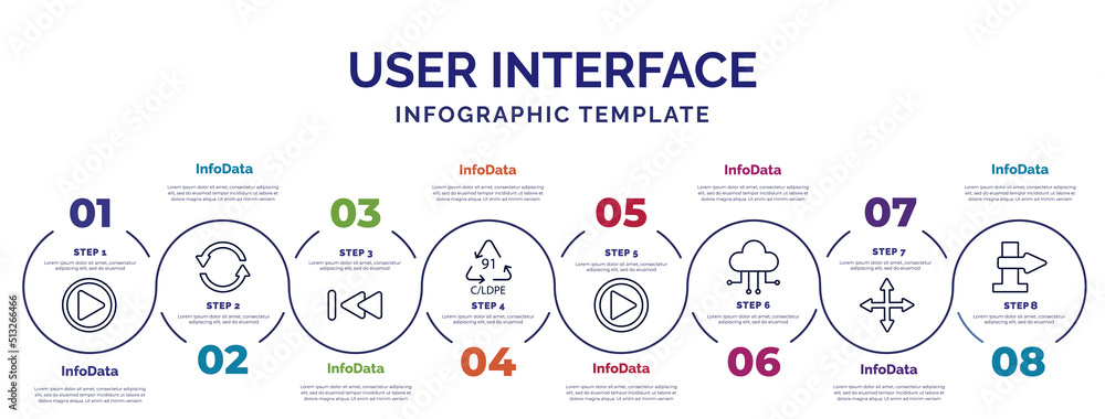 Poster infographic template with icons and 8 options or steps. infographic for user interface concept. incl
