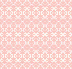 Seamless pink and white ornament. Modern background. Geometric modern pattern