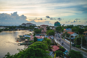 negombo and lagoon in sri lanka at dusk