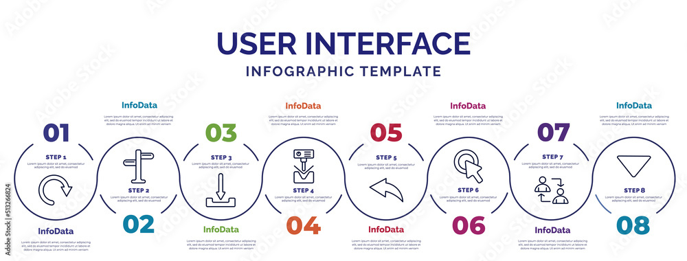 Poster infographic template with icons and 8 options or steps. infographic for user interface concept. incl