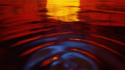 sunset water reflection surface