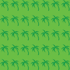 Green coconut tree pattern. Simple style vector. Summer pattern for web design or textile design.