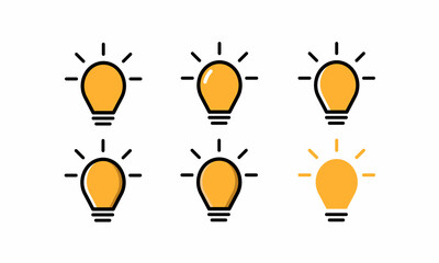 Lamp line icon. illustration of light icon. light bulb vector. Flat style - stock vector.