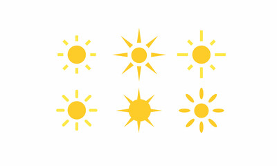 simple sun vector. set of sun icons. illustration of flat sun. flat style - stock vector.