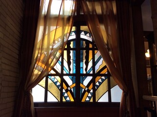 stained glass window in church