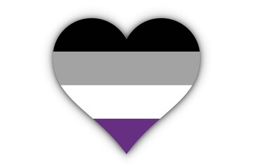 Bandera Asexual en corazón