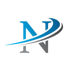 Initial Letter N Logo Vector Template Modern and Simple Design. Abstract Letter N logo Design