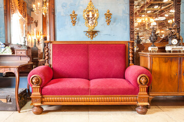 Red Arabian Classic style sofa decorate in Vintage Theme