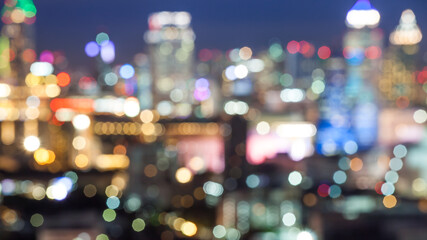 Urban city night light bokeh , defocused blur background © molpix