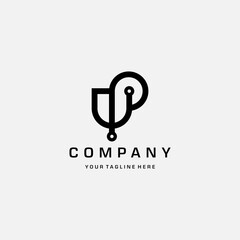 letter up tech logo design template