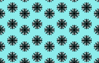 Patten design of flowers, raised flowers, black and white on a light blue background. For wallpaper, home decoration, clothes.