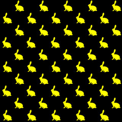 Seamless Rabbit silhouette Print , Fabric or paper print