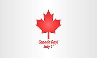 Happy canada day with read mapel leaf to celebrate Canada national day.