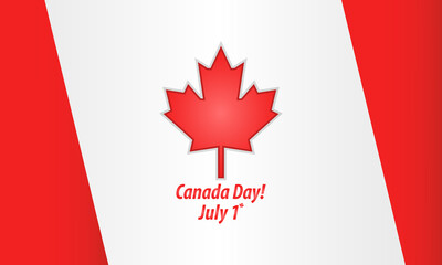 Happy Canada day with red maple leaf to celebrate canada national day