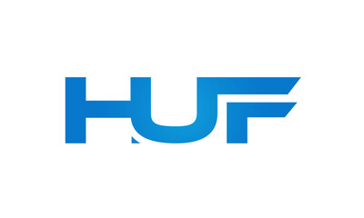 HUF letters Joined logo design connect letters with chin logo logotype icon concept