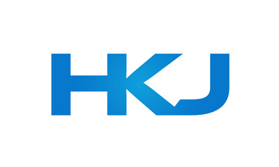 HKJ letters Joined logo design connect letters with chin logo logotype icon concept