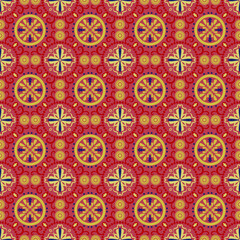 Seamless Background Retro Garden Nature Aboriginal Floral Pattern Art