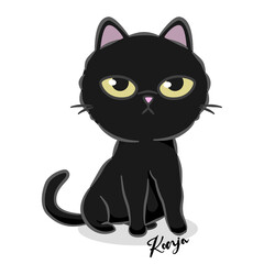 Cartoon thai cat with simple design. Konja cat . This is one of the five most beautiful cat breeds in Thailand. Vector illustration on the background. Cute style design for cards, posters, all prin