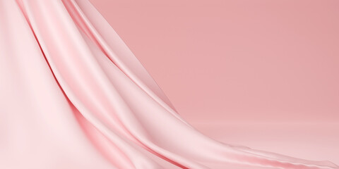 Pink pastel flying fabric, cloth abstract background