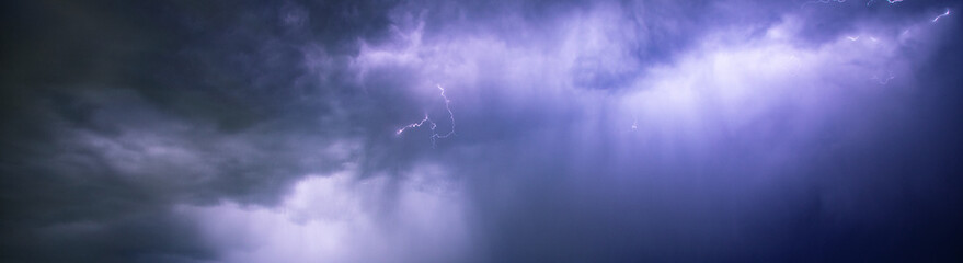 dark sky and clouds with lightnings