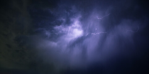 Obraz na płótnie Canvas dark sky and clouds with lightnings