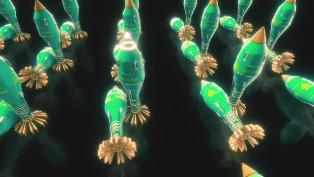 camera rotating around Nuclear Warheads. High quality 4k footage