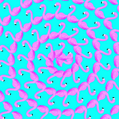 Pink flamingo spiral background