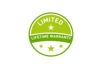 Limited Lifetime Warranty  sign vector