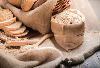 Close-up Focus Bread on basket