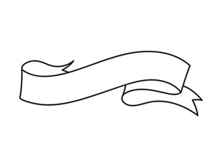 ribbon banner vector outline vintage style Tapes hand drawn