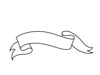 Obraz premium ribbon banner vector outline vintage style Tapes hand drawn