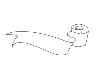 ribbon banner vector outline vintage style Tapes hand drawn