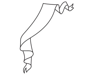 ribbon banner vector outline vintage style Tapes hand drawn