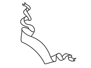 ribbon banner vector outline vintage style Tapes hand drawn