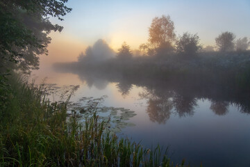 Fototapeta premium sunrise over the river