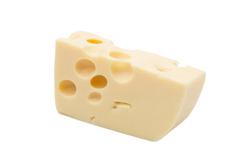 Emmental cheese piece, Swiss cheese.