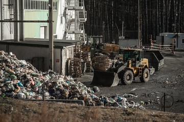 Fototapeta na wymiar Waste recycling point, sorting and disposal