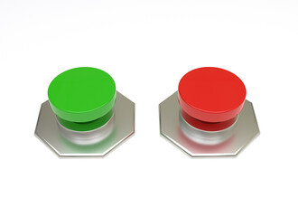 buttons green red pushbutton 3D